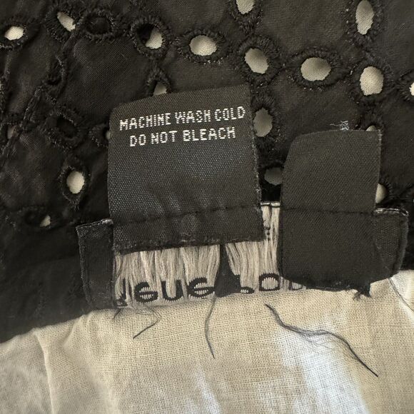 Rene Pontier NY Paris black midi flare skirt Boho Style Vintage Sz 8 - Picture 10 of 11